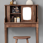 Туалетный стол деревянный с ящиком и зеркалом Moon Walnut Furniture варинант исполнения - 5 | Loft Concept в Ижевске