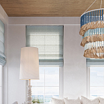 Люстра трехъярусная с декором из круглых деревянных бусин с кисточками Blue Wooden Beads Chandelier варинант исполнения - 4 | Loft Concept в Ижевске