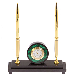 Часы настольные с двумя ручками из натурального камня Stone Clock варинант исполнения - 6 | Loft Concept в Ижевске