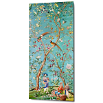 Постер на холсте в стиле шинуазри с изображением сада Chinoiserie Imperial Garden Birds and People Poster варинант исполнения - 1 | Loft Concept в Ижевске