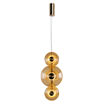 Подвесной светильник светодиодный со стеклянными плафонами янтарного цвета в форме дисков Savio Glass Disc варинант исполнения - 2 | Loft Concept в Ижевске