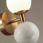 Бра с шарообразным матовым плафоном и шаром из камня на металлическом основании Orb Essence варинант исполнения - 6 | Loft Concept в Ижевске