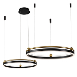 Люстра подвесная с двумя кольцами черного и золотого цвета Ring Horizontal варинант исполнения - 2 | Loft Concept в Ижевске
