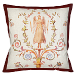 Декоративная подушка бежевая с растительным орнаментом Raffael Angel Beige Red Cushion варинант исполнения - 1 | Loft Concept в Ижевске