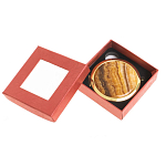 Зеркало карманное складное круглое из натурального камня Оникс в подарочной упаковке Gold Stone Mirrors варинант исполнения - 3 | Loft Concept в Ижевске