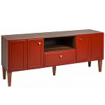 ТВ-тумба красная из массива бука с 2-мя дверками и ящиком Wenge Light варинант исполнения - 1 | Loft Concept в Ижевске