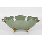 Чаша зеленого цвета из фарфора с волнообразным краем Eden Garden porcelain and bronze варинант исполнения - 3 | Loft Concept в Ижевске