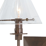 Бра с прозрачным стеклянным абажуром в форме конуса Bartolomeo Bronze варинант исполнения - 1 | Loft Concept в Ижевске