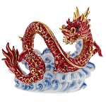 Декоративная фарфоровая статуэтка Китайский дракон на облаке Красный варинант исполнения - 1 | Loft Concept в Ижевске