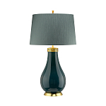 Настольная лампа с коническим дымчато-зелёным абажуром из искусственного шёлка Quintiesse варинант исполнения - 2 | Loft Concept в Ижевске
