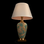 Настольная лампа бирюзовая с цветочным принтом Turquoise Flight варинант исполнения - 4 | Loft Concept в Ижевске