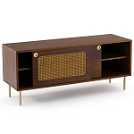 ТВ-тумба из ореха с плетеным декором Eland Wooden Wicker TV Stand варинант исполнения - 2 | Loft Concept в Ижевске