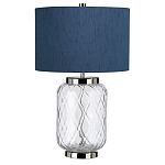 Настольная лампа с цилиндрическим абажуром и прозрачным стеклянным основанием Quintiesse варинант исполнения - 7 | Loft Concept в Ижевске