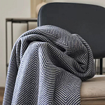 Плед из шерсти мериноса темно-синего цвета 130×180 см Indigo Waves варинант исполнения - 6 | Loft Concept в Ижевске