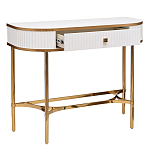 Консоль с ящиком белая с золотом Textured White Console with Gold варинант исполнения - 2 | Loft Concept в Ижевске