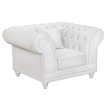 Кресло низкое с мягкой обивкой из велюра на 4-х ножках из массива березы Sophie Armchair white варинант исполнения - 1 | Loft Concept в Ижевске