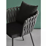 Стул мягкий с декором в виде плетеных лент на спинке и подлокотниках Semicircular Chair Decorated with Ribbons варинант исполнения - 4 | Loft Concept в Ижевске