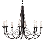 Люстра черного цвета ручной работы с канделябрами и переплетенной проволочной драпировкой Elstead Lighting варинант исполнения - 5 | Loft Concept в Ижевске