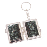 Зеркало брелок складное двухстороннее из натурального камня Серафинит Stone Mirrors варинант исполнения - 2 | Loft Concept в Ижевске