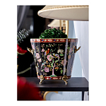 Кашпо из фарфора черная с цветочной росписью и бронзовой стрекозой Spring Garden варинант исполнения - 4 | Loft Concept в Ижевске