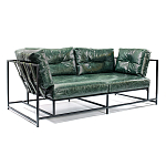 Диван Лофт Натуральная Винтажная кожа Зеленый Two Seat Encounter Leather Sofa варинант исполнения - 2 | Loft Concept в Ижевске