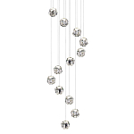 Люстра каскадня с 12-ю прозрачными шарообразными плафонами Bubbles Bocci варинант исполнения - 1 | Loft Concept в Ижевске