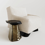 Кресло Cannes с мягкой обивкой букле молочного цвета  варинант исполнения - 1 | Loft Concept в Ижевске