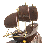 Часы настольные в виде парусника из натурального камня Обсидиан Sailboat Stone Clock варинант исполнения - 3 | Loft Concept в Ижевске