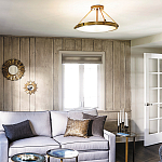 Потолочный светильник цвета латунь с плоским круглым плафоном Hinkley варинант исполнения - 2 | Loft Concept в Ижевске