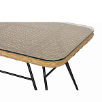 Журнальный столик с столешницей из ротанга и стекла Wicker Tabletop Under Glass варинант исполнения - 2 | Loft Concept в Ижевске