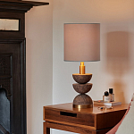 Настольная лампа с белым цилиндрическим абажуром на фигурном основании из полусфер Bewitchment варинант исполнения - 1 | Loft Concept в Ижевске