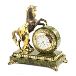 Часы настольные бронзовые с декором в виде коня Horse Stone Clock варинант исполнения - 4 | Loft Concept в Ижевске