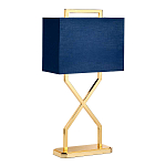 Настольная лампа с основанием из полированного золота и прямоугольным абажуром глубокого синего цвета Elstead Lighting варинант исполнения - 5 | Loft Concept в Ижевске