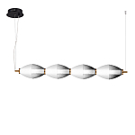 Подвесной светильник линейный в сочетании двух разных фактур стекла Enchanting варинант исполнения - 1 | Loft Concept в Ижевске