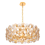 Люстра круглая золотого цвета с круглыми хрустальным элементами Solyria варинант исполнения - 4 | Loft Concept в Ижевске