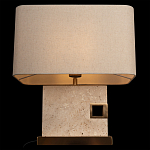 Настольная лампа с прямоугольным основанием из натурального камня c тканевым абажуром Lapis Tiburtinus варинант исполнения - 4 | Loft Concept в Ижевске