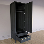 Узкий Шкаф Primo с 2 выдвижными ящиками Черный дуб варинант исполнения - 7 | Loft Concept в Ижевске