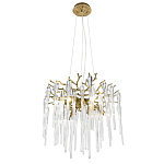 Люстра подвесная круглая в виде ветвей деревьев бронзового цвета с прозрачными подвесками-каплями Droplet Chandelier варинант исполнения - 1 | Loft Concept в Ижевске