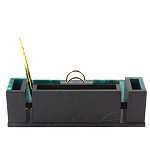 Настольный письменный набор из змеевика с часами и календарницей Successful Leader варинант исполнения - 3 | Loft Concept в Ижевске