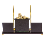 Настольный канцелярский набор из нефрита с декором в виде льва Golden Lion варинант исполнения - 3 | Loft Concept в Ижевске