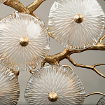 Потолочная люстра круглая ветвистыми бронзовыми элементами и стеклянными рифлеными дисками Textured Glass Chandelier варинант исполнения - 5 | Loft Concept в Ижевске