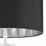 Торшер с декором в виде белого цветка магнолии на каркасе и черным абажуром White Magnolia варинант исполнения - 3 | Loft Concept в Ижевске