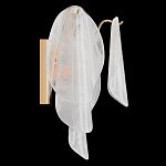 Бра из полупрозрачных овальных лепестков из стекла с металлическим основанием золотого цвета Nazaire Glass Lighting варинант исполнения - 2 | Loft Concept в Ижевске