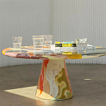 Дизайнерский журнальный стол с цветным орнаментом Unyly варинант исполнения - 2 | Loft Concept в Ижевске