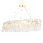 Люстра подвесная овальная с рельефными стеклянными панелями и золотым металлическим каркасом Textured Glass Chandelier варинант исполнения - 1 | Loft Concept в Ижевске