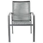 Стул темно-серый с высокой плетеной спинкой и сиденьем Braided Strength варинант исполнения - 1 | Loft Concept в Ижевске