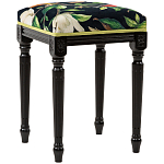 Банкетка из натурального бука черная с изображением птиц и цветов Blooming Birds2 варинант исполнения - 3 | Loft Concept в Ижевске