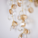 Бра золотого цвета с ветвями и прозрачными хрустальнымих подвесками Droplet Chandelier варинант исполнения - 5 | Loft Concept в Ижевске