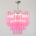 Элитная Люстра Textured Glass Pink Chandelier Ярко Розовое стекло варинант исполнения - 3 | Loft Concept в Ижевске