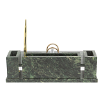 Настольный письменный набор из змеевика с подставкой под календарь и часами Successful Leader варинант исполнения - 3 | Loft Concept в Ижевске